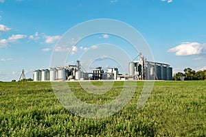 Granary elevator. agro-processing and manufacturing plant for processing and silver silos for drying cleaning and storage of