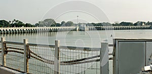 The Grand aged dam of Kallanai constructed by king karikala chola with granite stone.