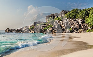 Grand Anse beach on La Digue Seychelles