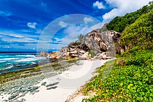 Grand Anse, La Digue island. The Seychelles photo