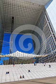 Grand Arch in business district La Defense, Paris, France.