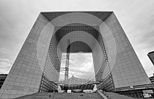 Grand Arch de la Defense, modern business and financial district in Paris, France.
