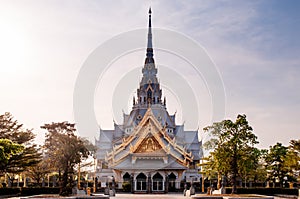 Grand architecture of Wat Sothon Wararam Worawihan, Chachoengsao, Thailand