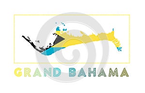 Grand Bahama Logo. Map of Grand Bahama with.