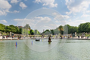 The Grand Bassin pond in the Jardin du Luxembourg, an nearly 23 hectare garden in the 6th arrondissement of Paris