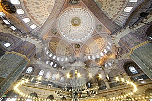 Grand, beautiful dome in old New Mosque (Yeni Cami)