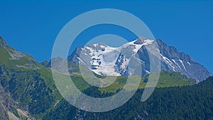 Grand Bec , famous mountain peak with glacier in, France