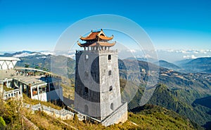 The grand bell tower of Thanh Van Dac Lo ,Fansipan mountian,Vietnam