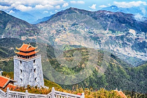 The grand bell tower of Thanh Van Dac Lo ,Fansipan mountian,Vietnam