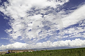 Grand blue sky and white cloud