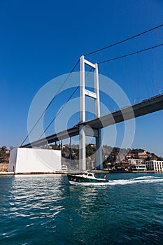 The grand bridge of Sultan Mehmed Fatih through the Bosphorus, Turkey