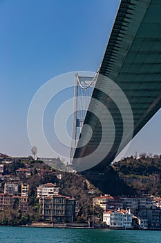 The grand bridge of Sultan Mehmed Fatih through the Bosphorus, Turkey