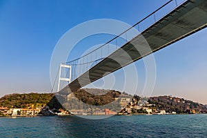 The grand bridge of Sultan Mehmed Fatih through the Bosphorus, Turkey