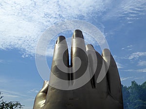 Grand Buddhaâ€˜s hand statue at Lingshan