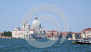 Grand Canal and Basilica Santa Maria della Salute in Venice on a