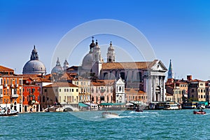 Grand Canal.Basilica Santa Maria della Salute, Venice,