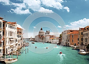 Grand Canal and Basilica Santa Maria della Salute, Venice, Italy