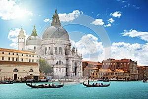 Grand Canal and Basilica Santa Maria della Salute, Venice, Italy