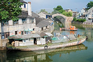 Grand Canal through the center of Wuxi, Jiangsu province, China