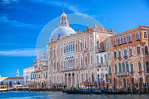 Grand Canal with gondolas in Venice, Italy