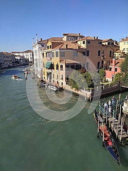 The Grand Canal is the main canal crossing the historic center of Venice, Italy