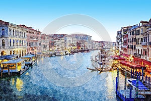 Grand Canal at night, Venice