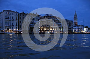 The Grand Canal at night â€“ Venice, Italy