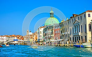 Grand Canal Saint Simeone Church Boats Ferries Venice Italy