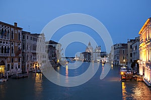 Grand Canal and Salute church at dusk