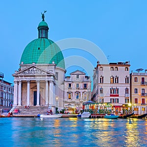 The Grand Canal and San Simeone Piccolo church in Venice photo
