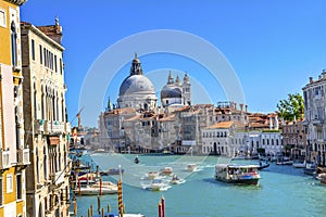 Grand Canal Santa Maria Salute Church Gondolas Venice Italy photo