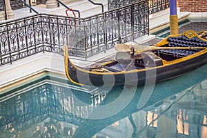 grand canal shoppes pool with gondola at las vegass venetian hot