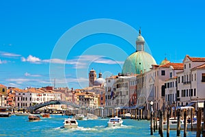 Grand canal in summer sunny day, Venice, Italy