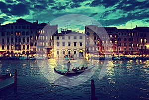 Grand Canal in sunset time, Venice, Italy