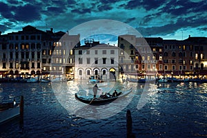 Grand Canal in sunset time, Venice, Italy