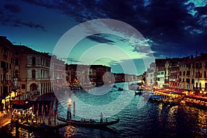 Grand Canal in sunset time, Venice, Italy