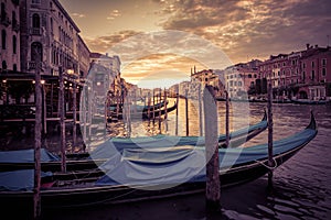 Grand Canal at sunset in Venice