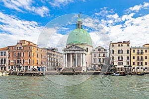 The Grand Canal in Venice with the Church of San Simeone Piccolo