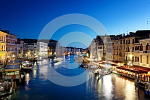 Grand Canal in Venice in Italy at sunset