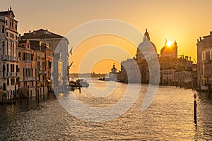 The Grand Canal in Venice with the Santa Maria della Salute basi