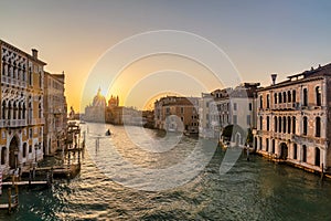 The Grand Canal in Venice with the Santa Maria della Salute basi