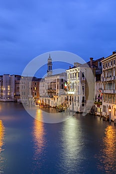 The Grand Canal in Venice on a summer evening