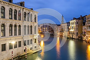 The Grand Canal in Venice on a summer evening