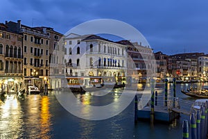 The Grand Canal in Venice on a summer evening