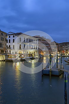 The Grand Canal in Venice on a summer evening