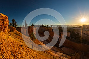 Grand Canyon, Arizona, perspective scenery in autumn at sunrise