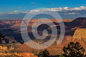 Grand Canyon, Arizona, scenery, profiled on sunset sky