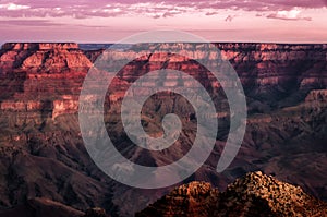 Grand canyon colorful sunrise landscape