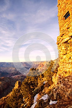 Grand canyon and Colorodo River sunset view in along south rim photo