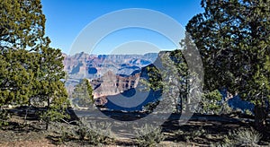 Panoramic View of the Grand Canyon as Seen from the South Rim on a Bright, Clear Autumn Afternoon